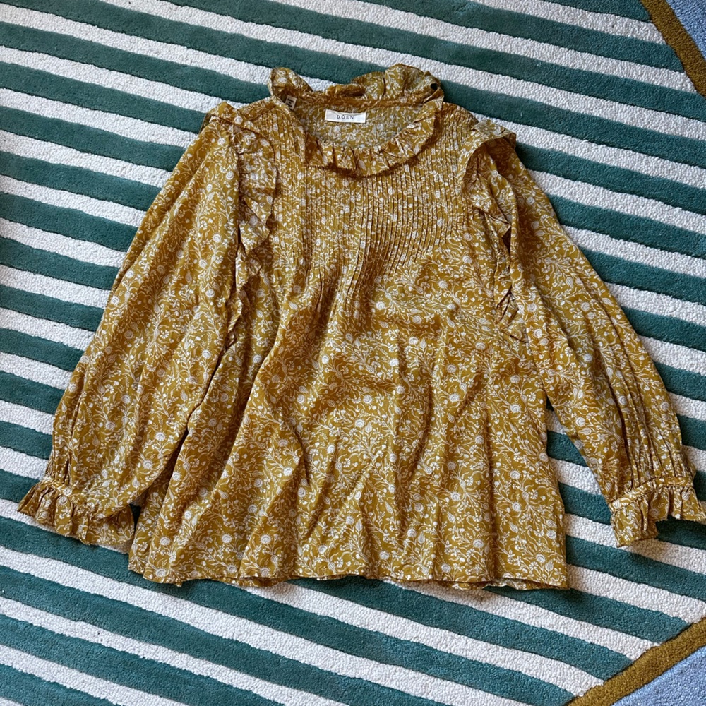 DOEN Fleur Top Golden Mini Earl Floral Blouse